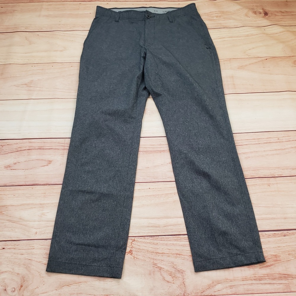 Under Armour Pants Mens 34x30 Gray Heather Golf Straight Leg Stretch Waistband
